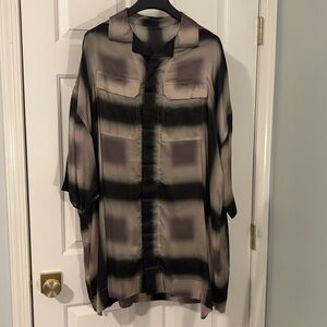 Rick Owens EDFU Japanese Plaid Magnum Shirt in Cupro